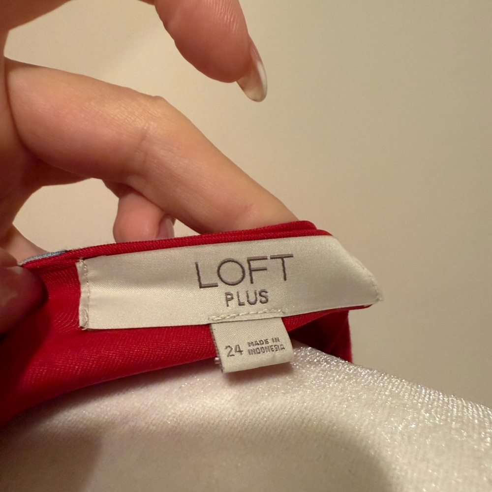 Worn 1 Time Loft Plus 24 Pink Floral Wrap Dress - Picture 5 of 5